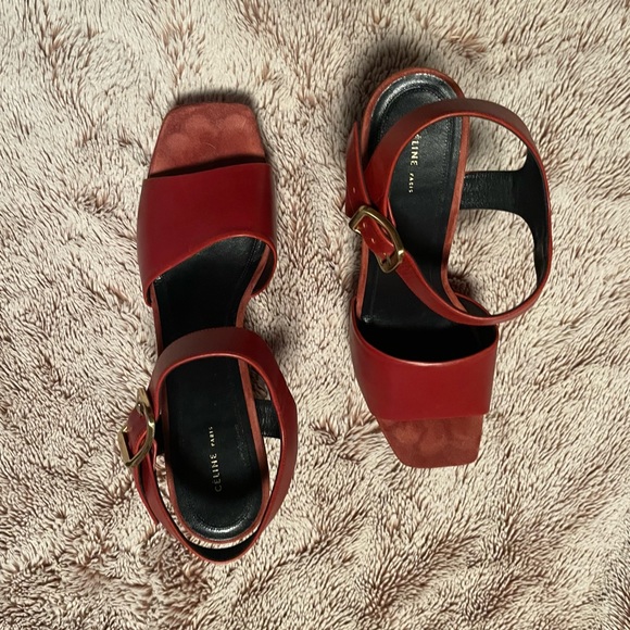 Celine Red Bam Platform Sandals - Picture 14 of 15